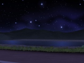 河川敷からの夜空